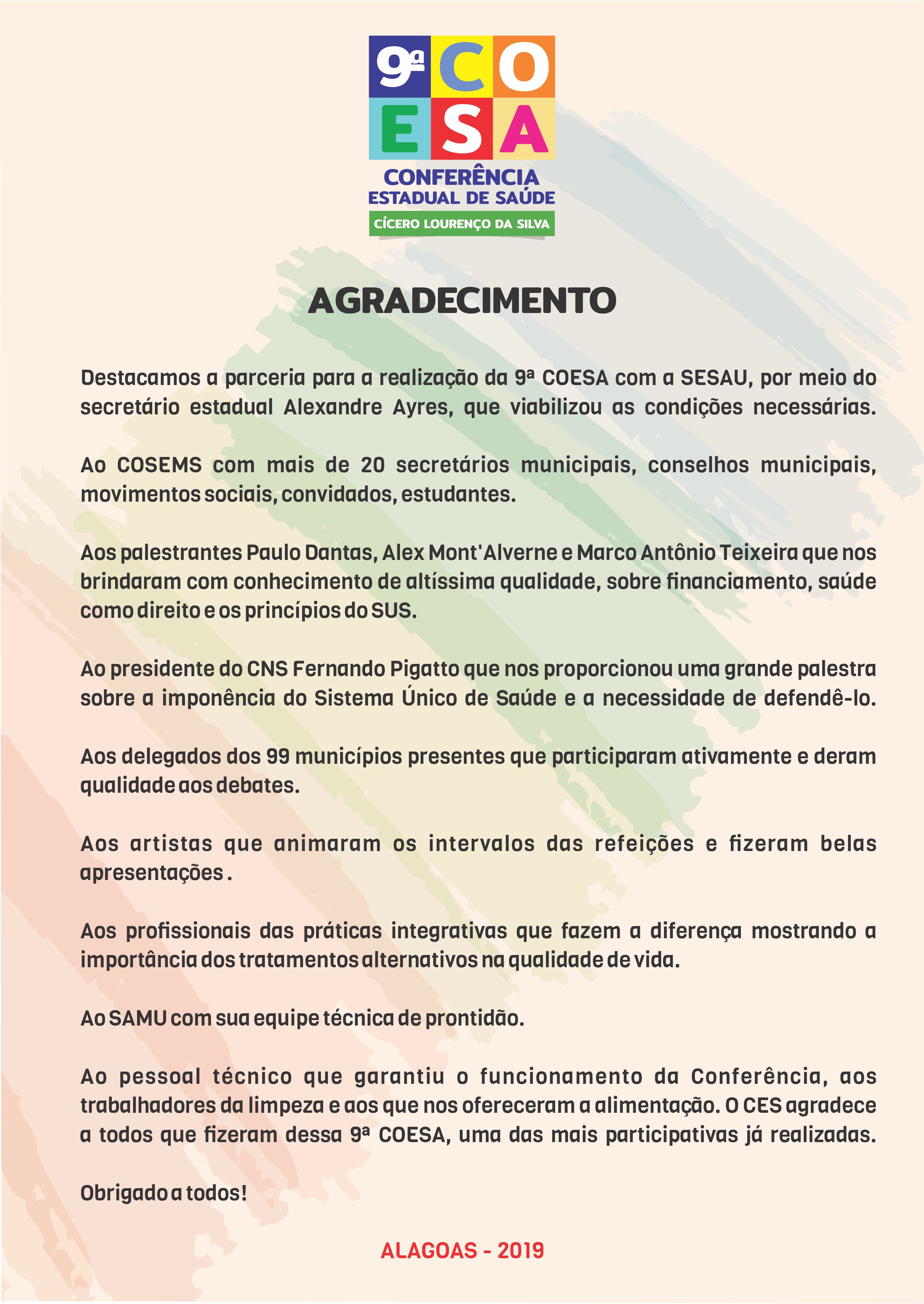 CARTA DE AGRECIMENTO